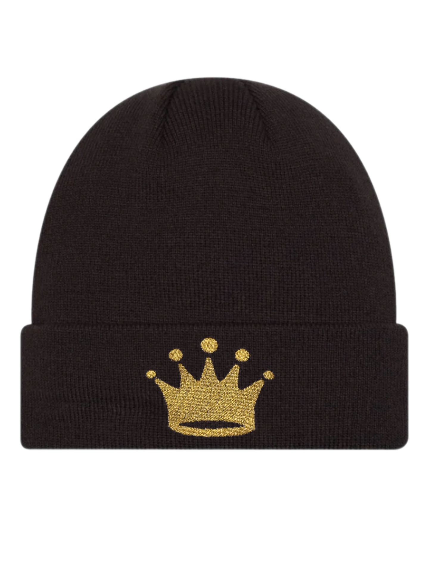 King Israel Padilla beanie in black with orange crown logo