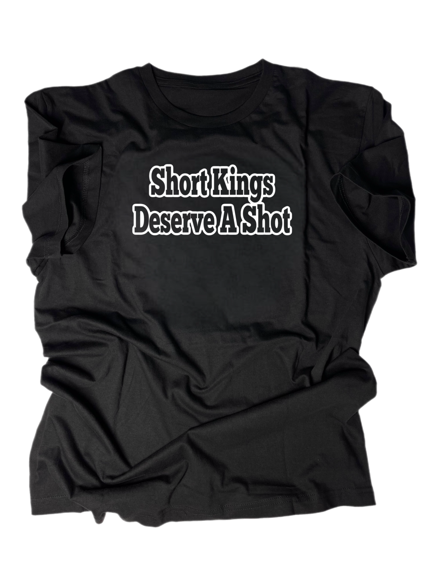 "Short kings deserve a shot" Israel Padilla tee shirt in black color