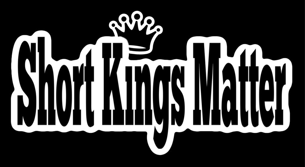 "Short Kings Matter" Israel Padilla logo sticker with new crown design in black and white color