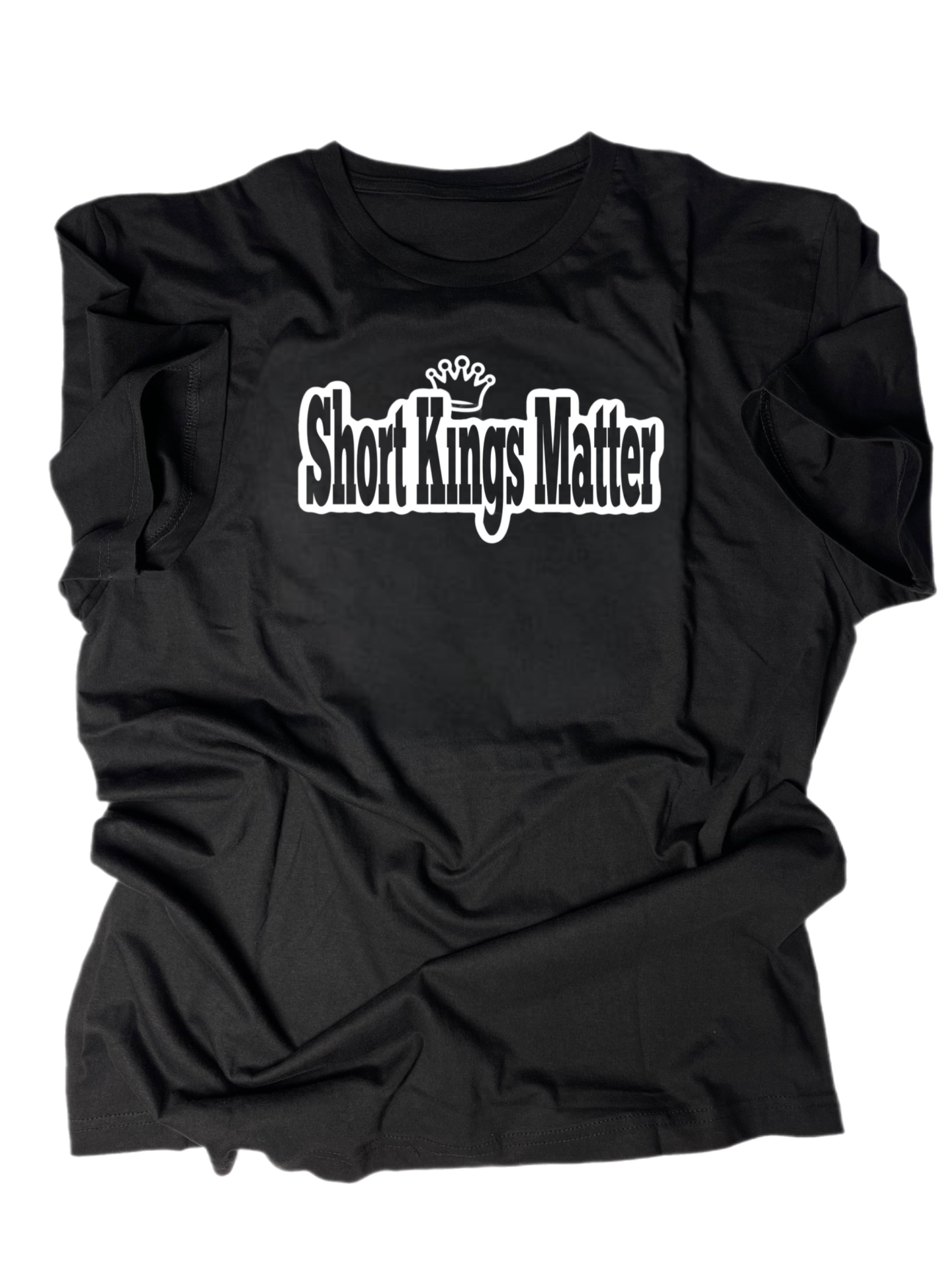 "Short Kings Matter" Israel Padilla tee shirt with new crown design in black color