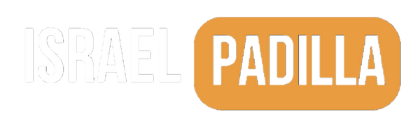 Black on orange Israel Padilla name logo