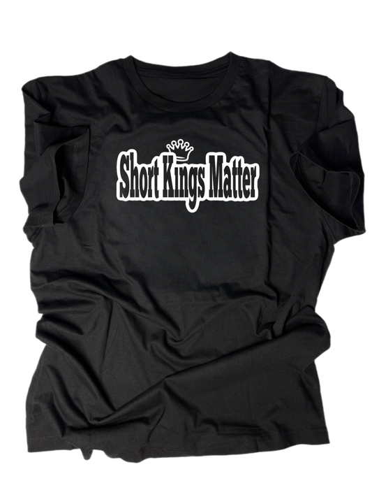 "Short Kings Matter" Israel Padilla tee shirt with new crown design in black color